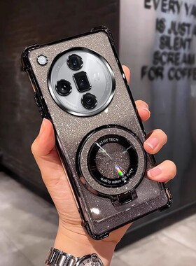四角防摔带磁吸支架适用于适用oppoFindx7pro手机壳oopoflndx7pro软个性新款女findx7pro外壳透明电镀保护套