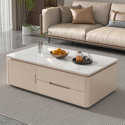 实木茶几客厅家用2025新款轻奢高级感小户型岩板茶几桌电视柜组合