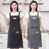 纯棉围裙男女厨房家用加肥加大背带干活围腰透气耐脏棉麻定制logo