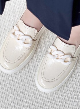 德国CAPRICE凯蝴蝶女鞋春夏新品牛皮一脚蹬厚底解压休闲鞋24758