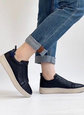 德国CAPRICE凯蝴蝶女鞋秋冬新品牛皮时尚厚底一脚蹬休闲鞋24203