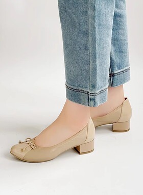 德国全进口CAPRICE凯蝴蝶女鞋春夏新品牛皮气垫减震中跟单鞋22300