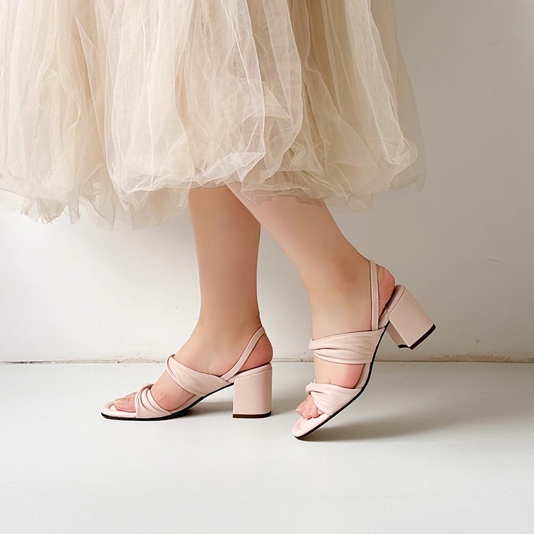 奥地利hogl时尚中跟羊皮时装凉鞋