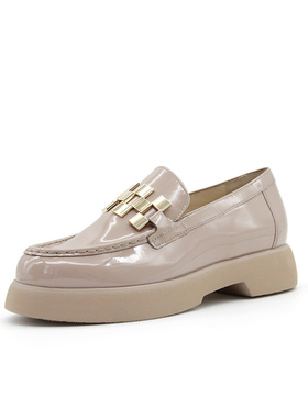 奥地利Hogl友高女鞋春夏新品时尚秀场金属链扣厚底乐福鞋101634