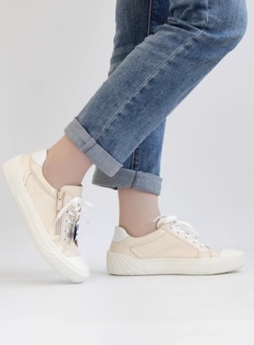 德国CAPRICE凯蝴蝶女鞋春夏新品时尚牛皮厚底休闲板鞋小白鞋23737