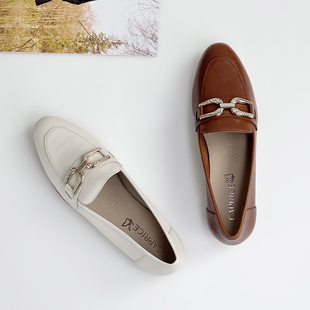低跟乐福鞋 牛皮扣饰单鞋 24201 2025春夏新品 德国CAPRICE凯蝴蝶女鞋