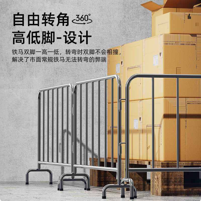 金柯铁马护栏304不锈钢商场地铁机场排队可移动安全隔离围栏定制