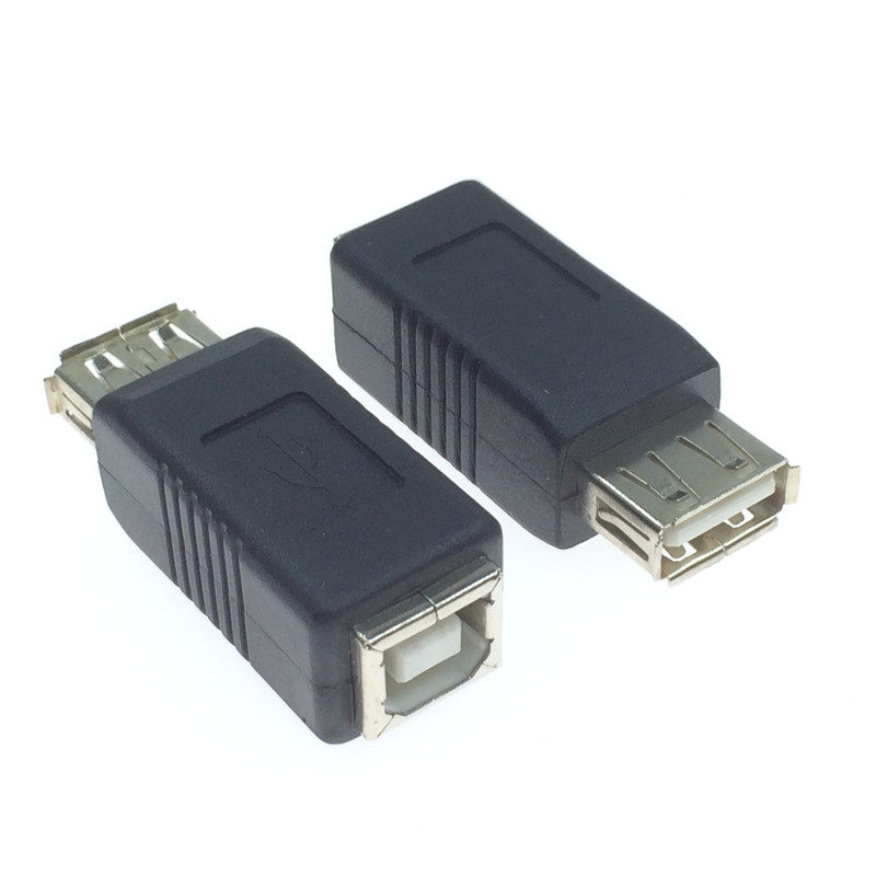 电脑连接打印机转接头USB-A母转USB-B母转换头方型口传输头连接头