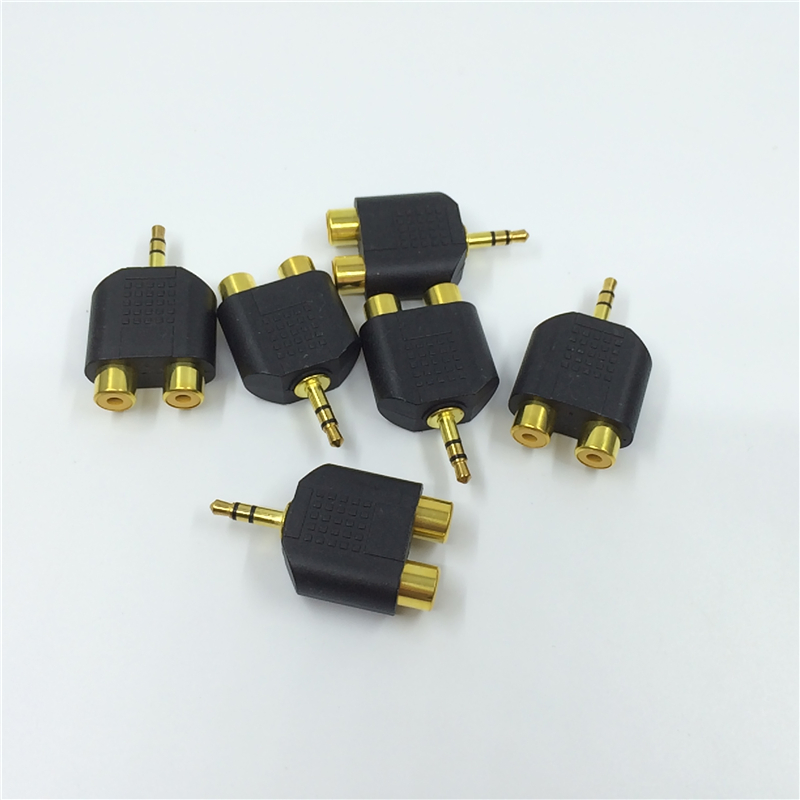 3.5插头转双莲花转换连接头RCA