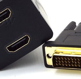 DVI24+1一分二2个HDMI高清转接器 DVI-D转2个HDMI母转换线分配线