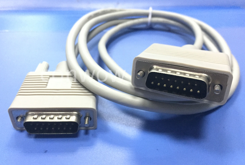 DB15针对针两排15芯串口线 二排15pin公对公数据连接线1.5米3米5