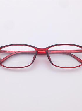 外贸原单超弹超韧红紫色超轻TR90全框方框文艺百搭近视眼镜架女