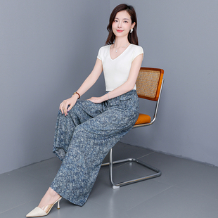 松弛高级九分阔腿裤 2026新款 棉绸休闲裤 今年流行爆款 宽松显瘦 夏季