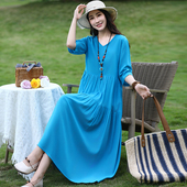 2025初夏新款 高档棉绸连衣裙柠檬海盐穿搭漂亮度假沙滩裙宽松显瘦