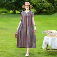 2026 New high-end cotton and silk nightgown, elegant dress, home wear, large-sized pajamas, cool, comfortable and loose for outerwear thumbnail 2