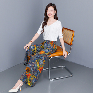 夏季 家居裤 今年流行爆款 休闲九分阔腿裤 宽松显瘦 棉绸睡裤 2026新款