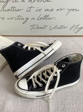 女鞋高帮帆布鞋女夏季款2025新款爆款鞋子女休闲百搭板鞋女款