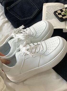小众透气小白鞋ins超火学生百搭德训鞋运动港味复古厚底板鞋女鞋