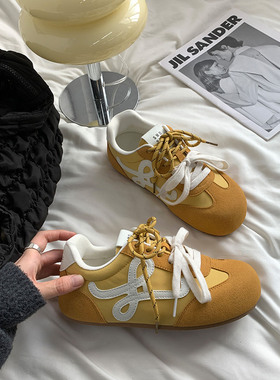 休闲鞋软底2025小众春季新款复古百搭运动德训休闲阿超软甘鞋女鞋