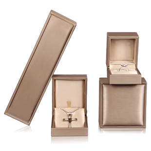 高档珠宝首饰盒 拉丝PU皮项链盒吊坠戒指手镯饰品包装 婚礼盒批发