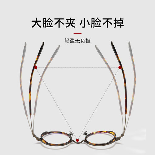 高度数宽边纯钛架板材内圈眼镜框
