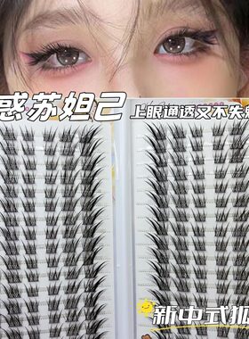 苏妲己睫新中式狐系睫毛书分段式自然女清冷斜飞美式爆款眼尾加长