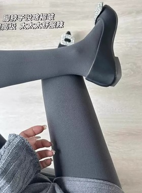 80d厚丝袜黑丝袜灰色厚丝袜女春秋薄款底裤瘦腿加厚不掉裆连裤袜