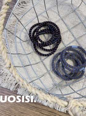 儿童日常基本款蓝色条纹发圈组合 女童马尾皮筋头绳5条