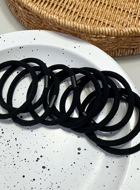 好用！韩国软皮筋10条装 女童黑色打底发圈 儿童马尾发饰学生头绳