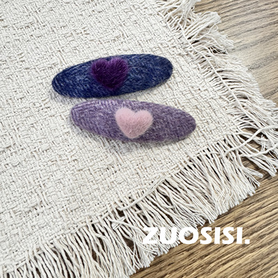 秋冬儿童毛呢发夹组合