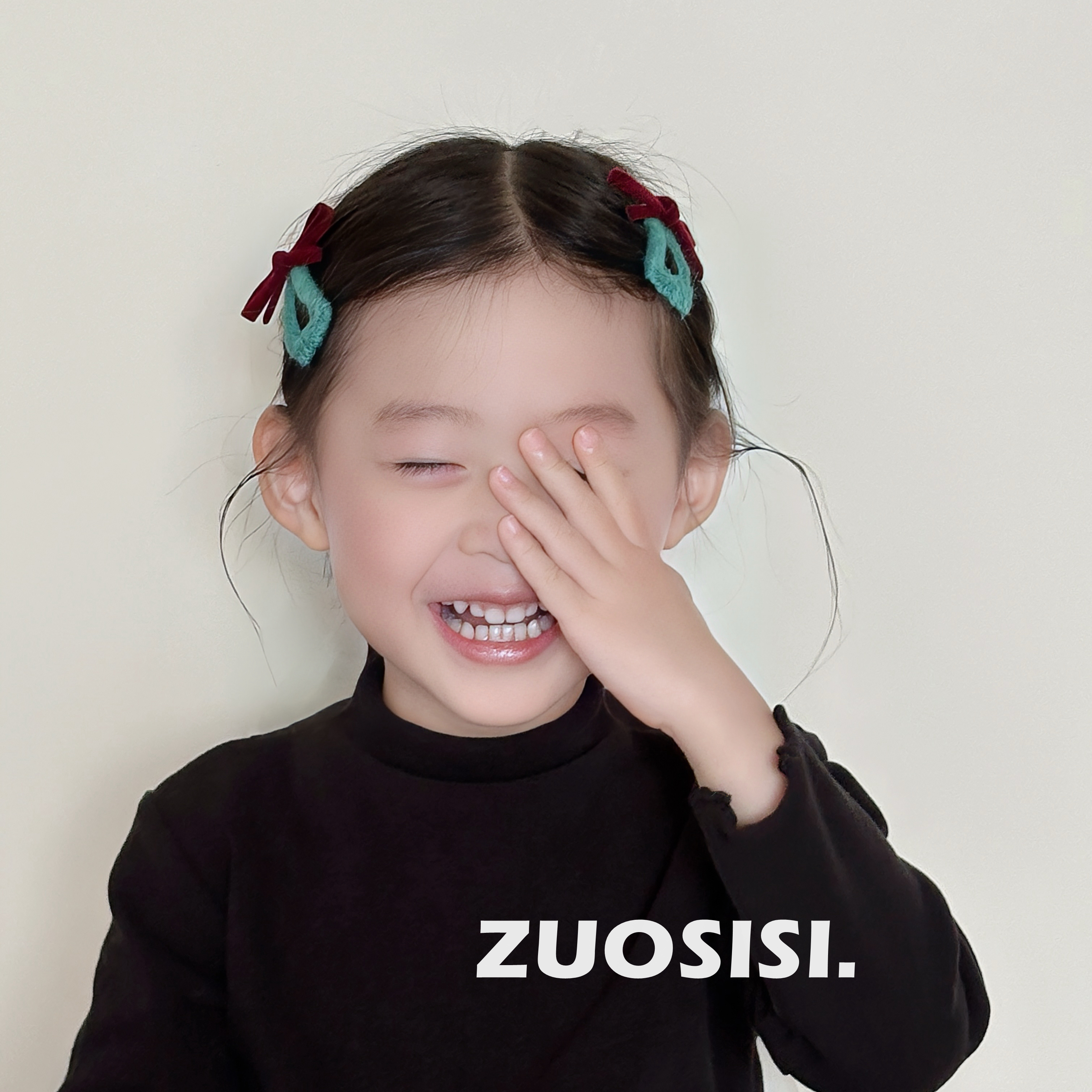 秋冬新款儿童针织发夹对装