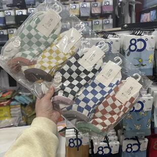 抗菌棉质彩色短筒袜 薄款 5双9.9元 福利简约菱形格短袜女春夏季