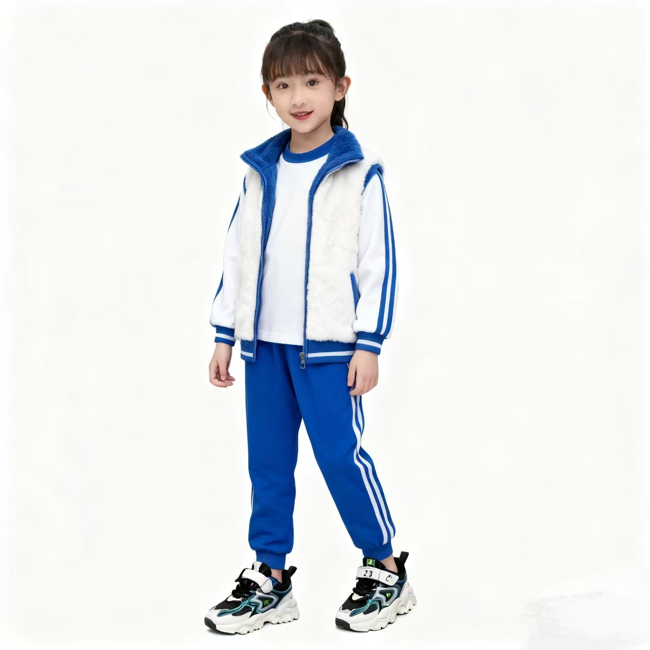 冬款男女童旋转扣运动鞋儿童跑步