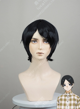 蓝色时期Blue Period高桥世田介黑色收脸万用cos假发男发尾加长