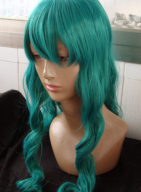 死神妮露纯绿色80cm卷发美少女战士海王满 cosplay假发