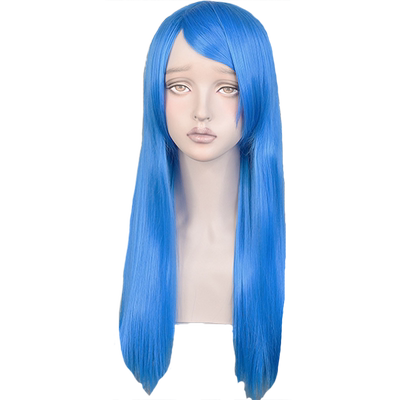 初音V家 Kaito性转宝蓝色60cm直发 动漫cosplay假发