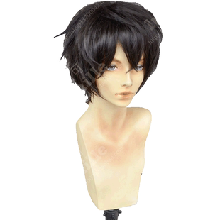 寄宿学校的朱丽叶 犬冢露壬雄 黑色蓬松翻翘男款cosplay假发