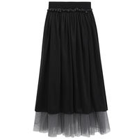 Spring and Autumn new lace half-length skirt for women, large-sized slimming, mid-length gauze skirt, high-waisted pleated skirt, A-line large hem skirt thumbnail 8