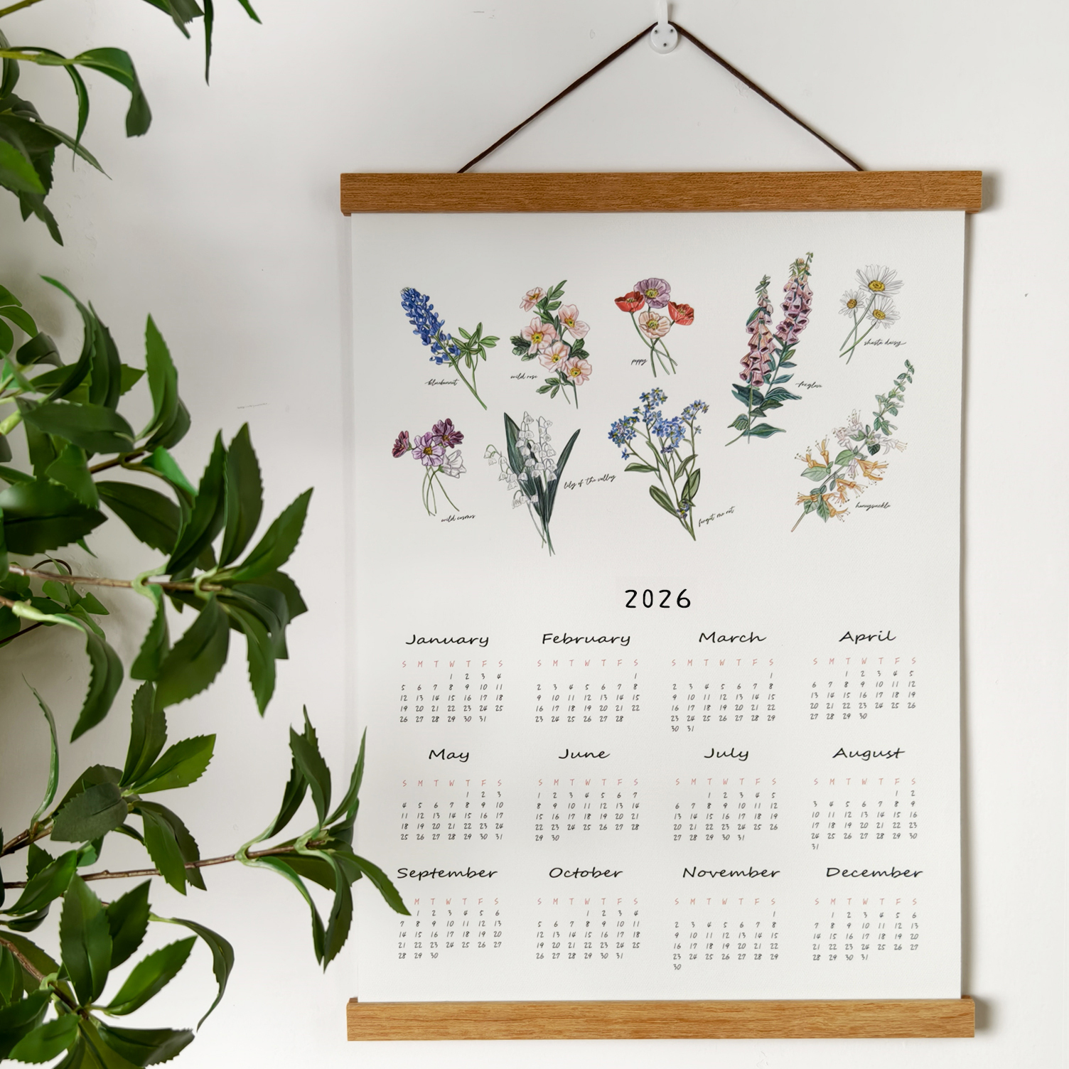 原创北欧建议小清新2026年历挂历