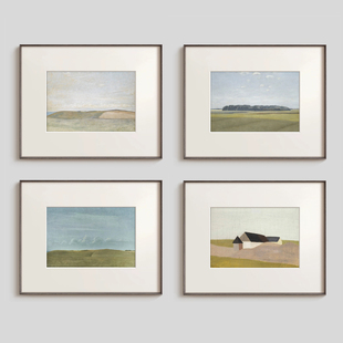 法式复古简约风景油画餐厅玄关客厅电表箱挂画艺术装饰画画芯定制