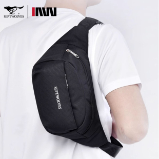 七匹狼腰包胸包单肩包斜挎包男生ins潮牌手机布包健身日常背包