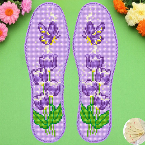 2026十字绣鞋垫新款七层棉布针孔印花十字绣半成品自己绣手工鞋垫