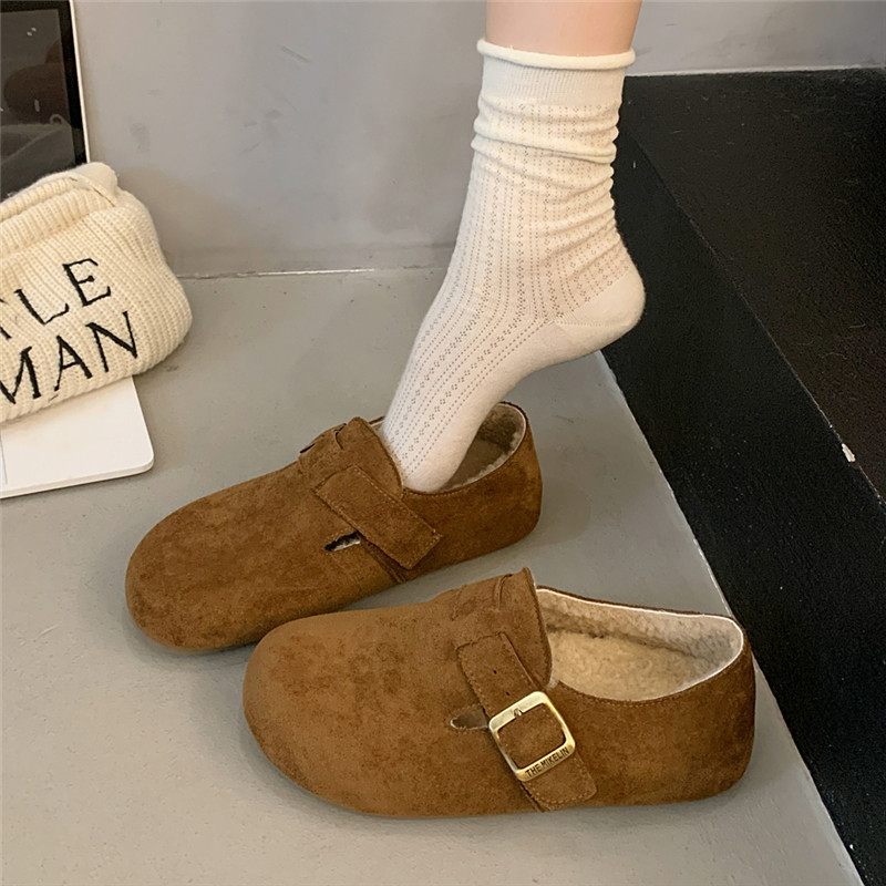 全包勃肯鞋女冬加绒大码软底单鞋