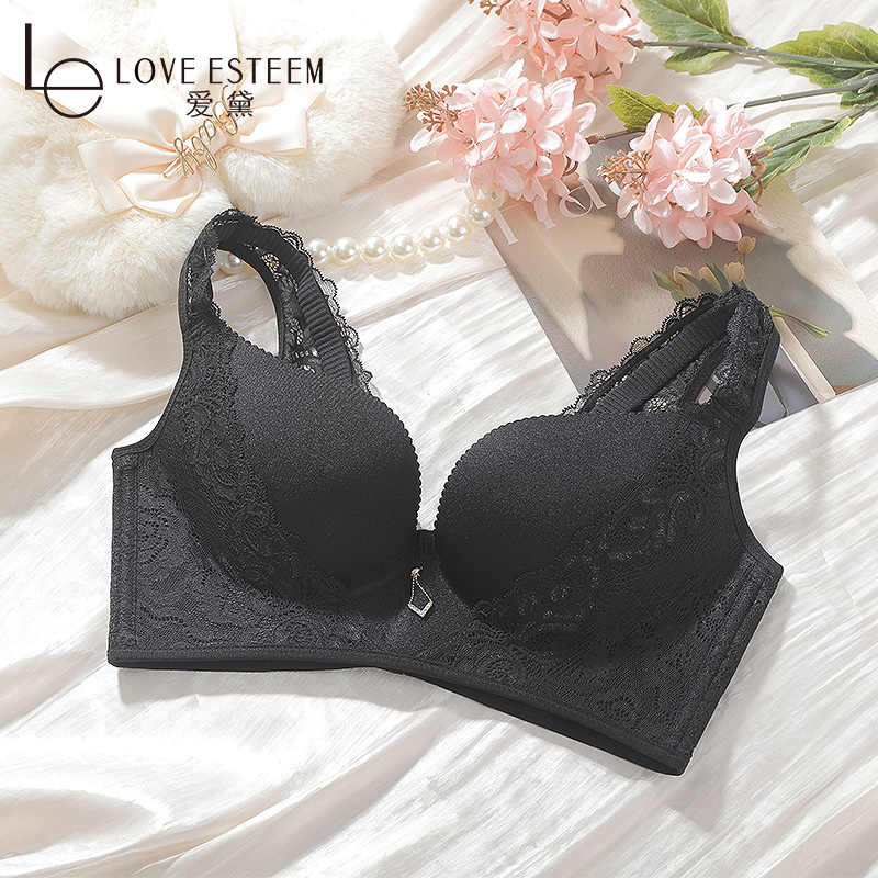 LE爱黛无钢圈聚拢内衣女性感蕾丝美背心款光面薄模杯文胸MA6116A2