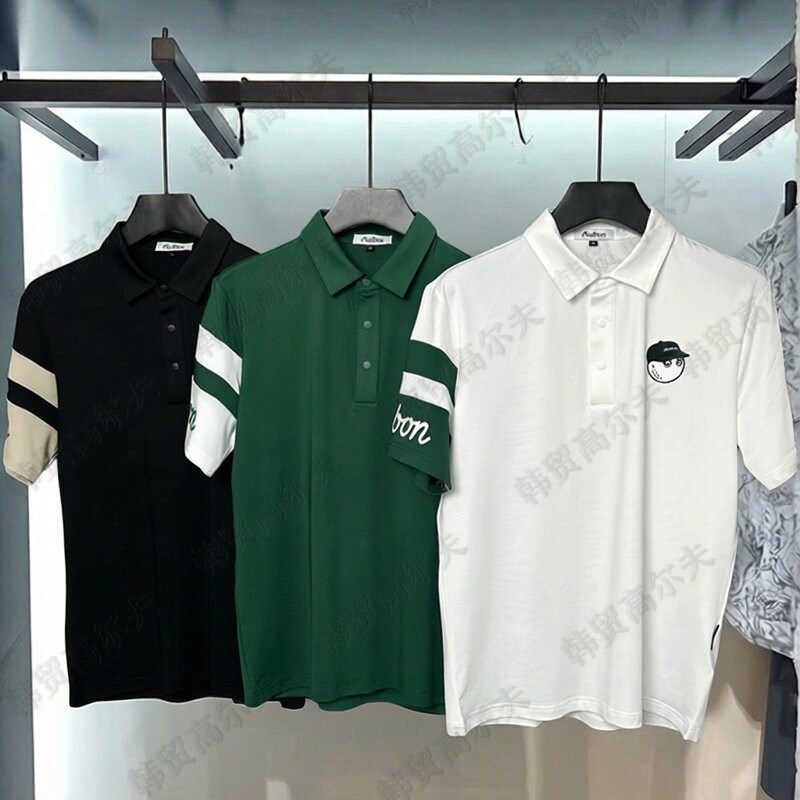 新款高尔夫速干透气短袖T恤韩版情侣款时尚运动弹力男装POLO衫