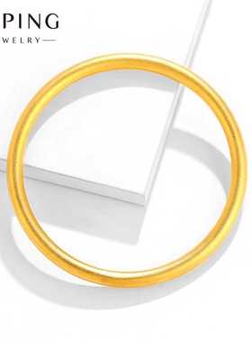 旭平首饰古法黄铜镀金手镯女 光面素圈传承复古实心镯子饰品批发