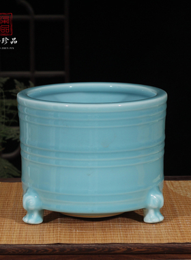 景德镇青瓷双耳瓷器香炉 居家实用瓷器香炉 高雅装饰香炉
