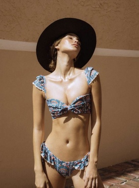 AW SWIM 法式复古印花 欧美ins风可爱性感分体比基尼