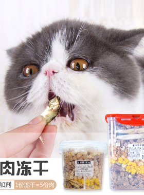 猫狗冻干全家桶肉干鸡肉牛肉三文鱼鳕鱼鸭肉生骨肉猫粮猫零食100g