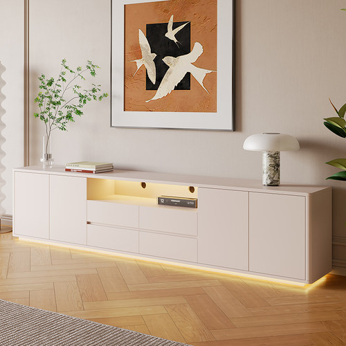 伊阳旗舰店奶油风落地电视柜